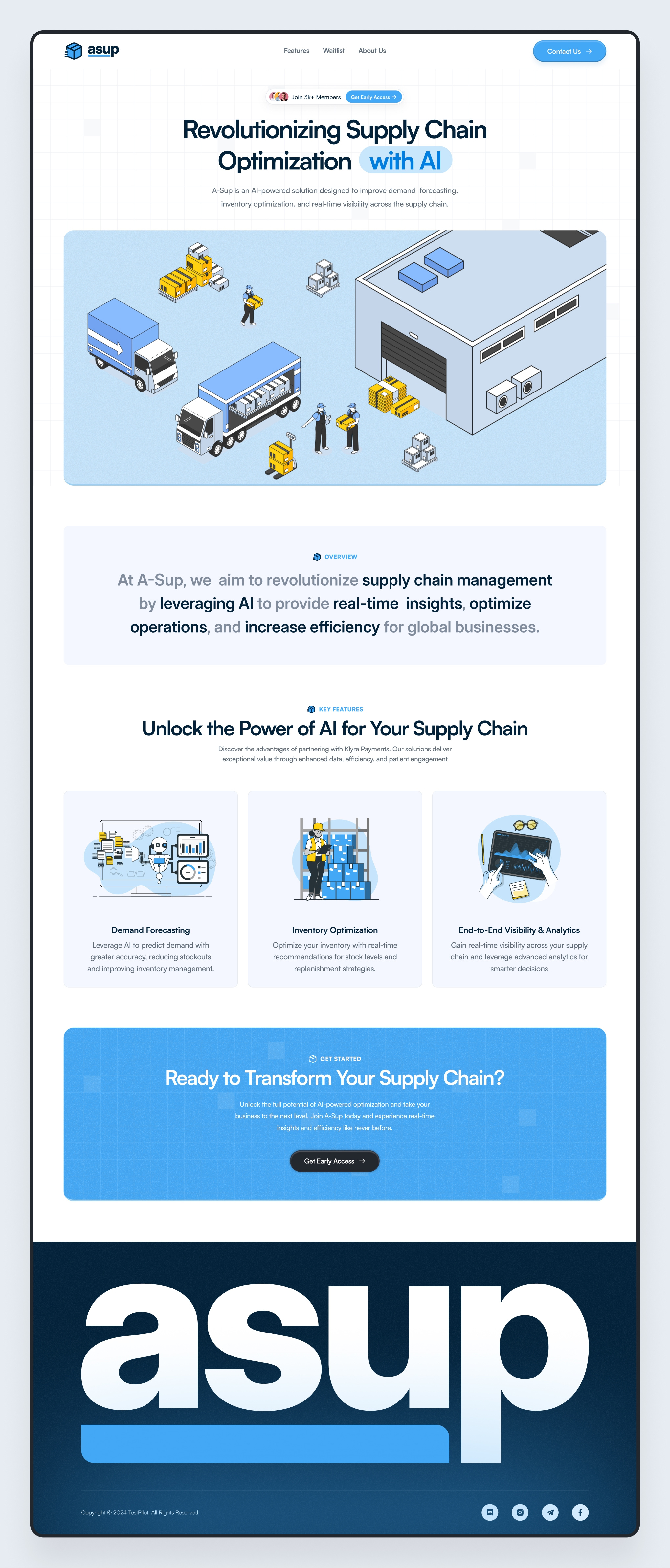 Supply Chain Management Platform Landing Page Design ai design landing page management platform supply chain
