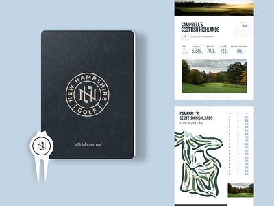 NH Golf Course Preview badge branding course golf logo mockup scorecard social sports design visual design