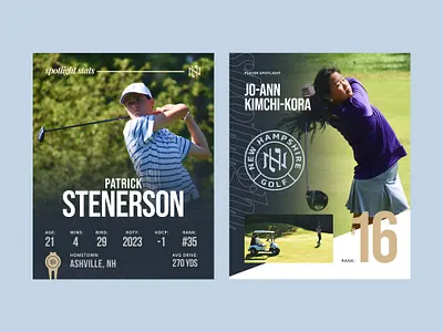 NH Golf Spotlight Social Templates art direction branding card competition design event golf grid grid layout highlights interface logo mockup social sports stats ui ux visual design web design
