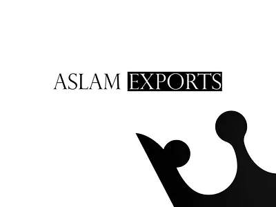 Aslam Exports Crown Logo branding creative design graphic design icon illustration logo typography vector