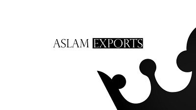 Aslam Exports Crown Logo branding creative design graphic design icon illustration logo typography vector