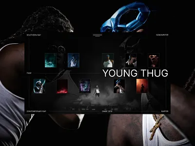 Hero Section - Young Thug art directed branding design editorial design graphic design hero section music ui user interface web design young thug