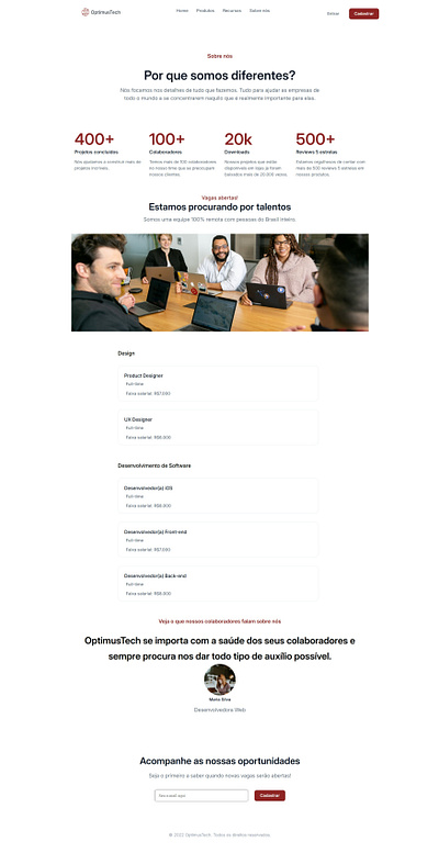 OptimusTech Landing Page animation branding design frontend graphic design illustration landing page logo web dev webdesigner website