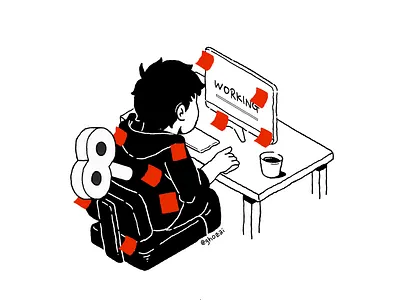 Too Many Tasks animation daily life illustration isometric motion graphics ui