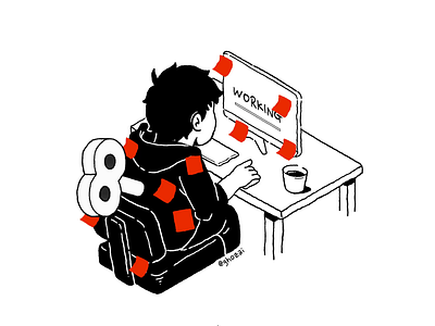 Too Many Tasks animation daily life illustration isometric motion graphics ui