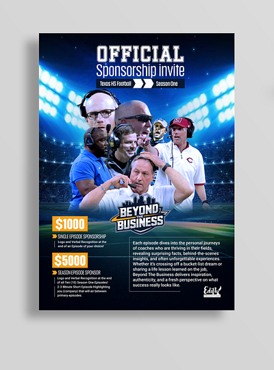 Event Sponsorship Flyer design graphic design graphicdesign highschoolfootball marketingcollateral mediaproduction printmarketing sports sportsmedia typography