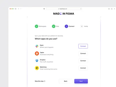 Onboarding Flow - Designed with MadeinFigma apps components design figma flows integrations made in figma madeinfigma onboarding onboarding flow product design ui ui design ui designer ui kit ux ux design web design website design