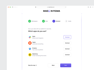 Onboarding Flow - Designed with MadeinFigma apps components design figma flows integrations made in figma madeinfigma onboarding onboarding flow product design ui ui design ui designer ui kit ux ux design web design website design
