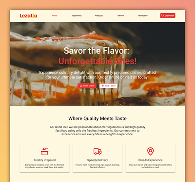 Landing Page Lezatia landing page landing page restaurant landing page design restaurant ui ui design ux ux design