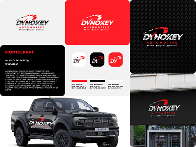 Logo Design and Simple Brand Guide for DYNOKEY automotive branding business car logo logos mockup modern simple vehicle