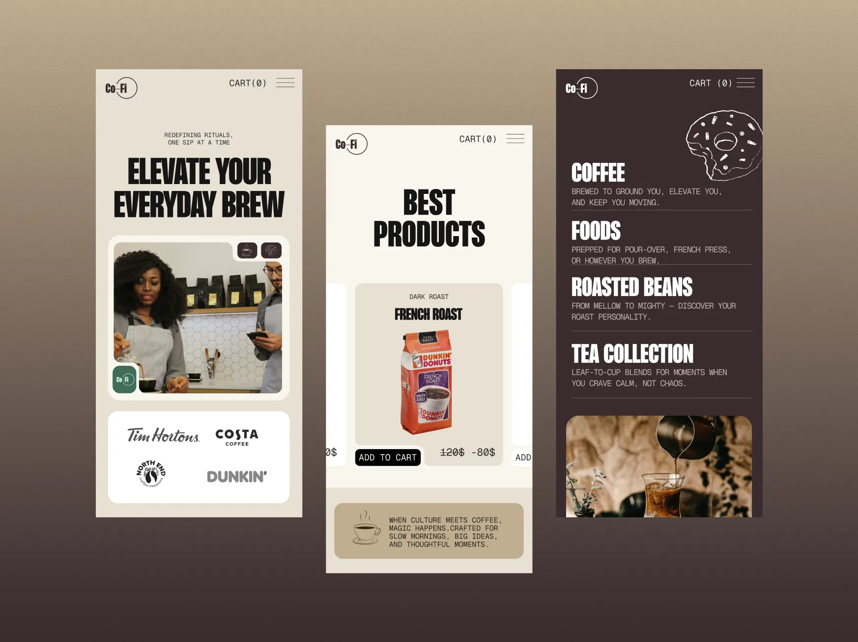 Mobile UI Design — Coffee E-commerce Experience app design clean ui concept design ecommerce app minimal mobile app mobile app design mobile responsive mobile version modern app redesign restautent app ui uiux uiux app design uiux design