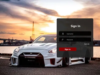 Luxury vehicle company website ui design black car graphic design red typography ui website