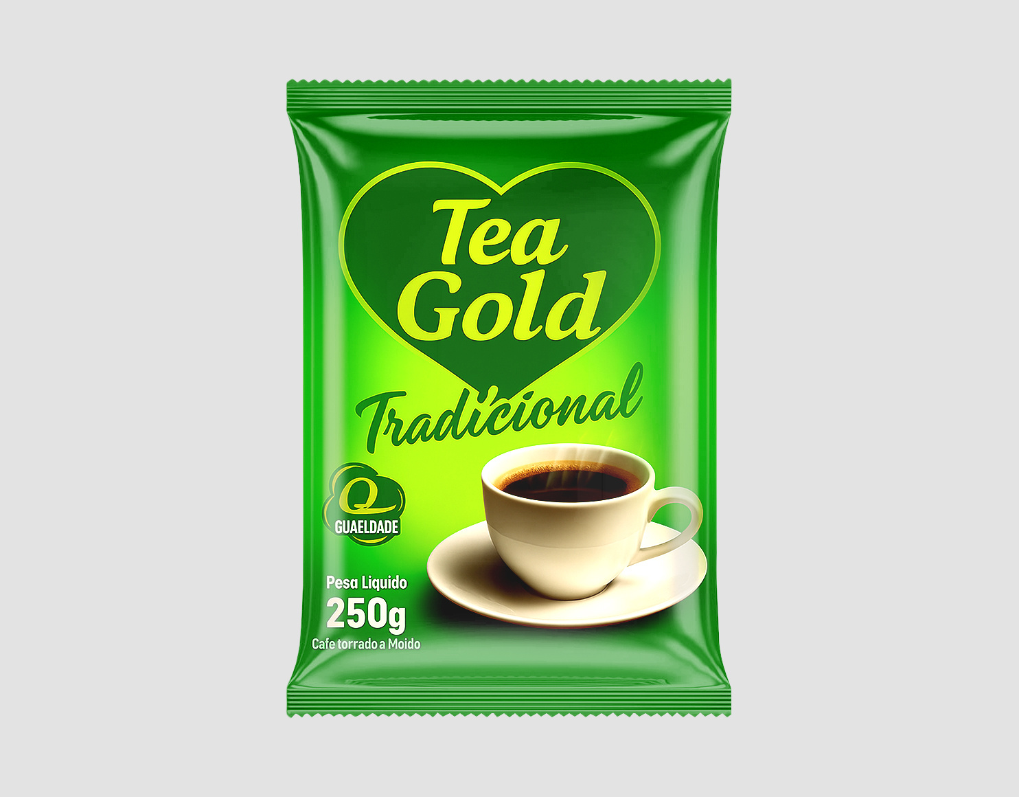 Gold tea packaging design label
