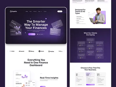 Saaftix - Finance saas website design figma finance finance saas website finance website landing page saaftix sass ui uiux ux uxui design web design webflow website website design