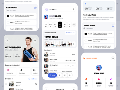 AI Fitness App adom ai fitness app app design app ui fitness app gym app health app meal tracker app ui ux workout app workout tracking app