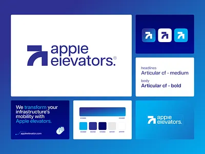 Apple Elevators – Branding apple elevators articular cf brand identity branding color gradient color palatte design elevators escalators logo logo icon typography visual identity