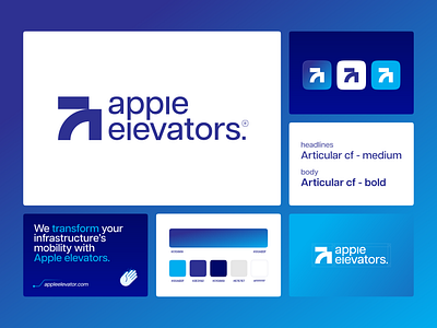Apple Elevators – Branding apple elevators articular cf brand identity branding color gradient color palatte design elevators escalators logo logo icon typography visual identity