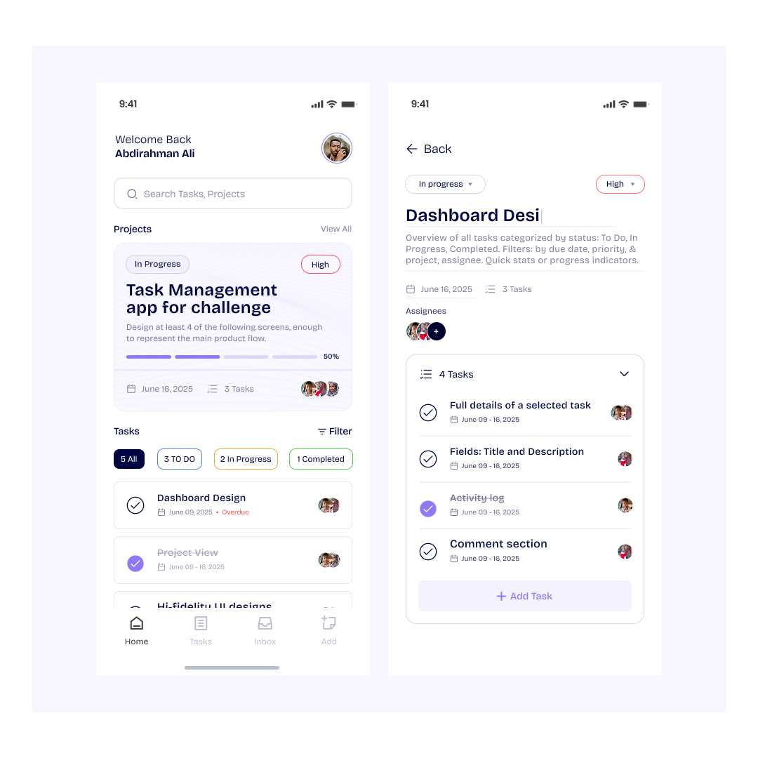 Task management | Abdimalik Dahir animation branding designer graphic design logo mogadishu motion graphics nashqad yahan somali somali designer somalia soomaali ui