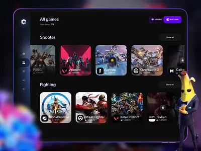 All your games. One universe. 3d animation blockchain crypto dark dashboard defi dex dashboard etherium exchange game gaming memecoin play swap token trading platform ui web3