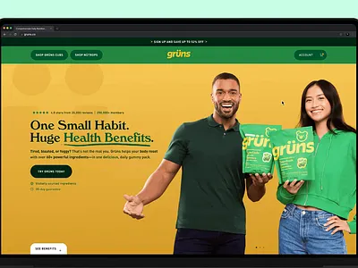 Grüns Landing Page Design branding cro landing page ui ux