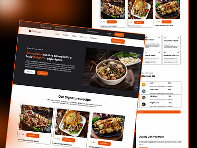 Modern Restaurant Website UI – Dark & Elegant Food Experience 🍽 design food landing page landing page design ui uiuxdesign ux web design webdesign