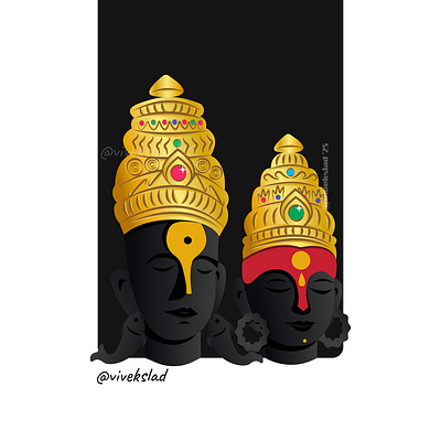 Vitthal Rukmini | Ashadi Ekadashi | Illustration | Vivek Lad adobe illustrator art ashadi ekadashi design digital art graphic design illustration vector vector art vitthal vitthal rukmini