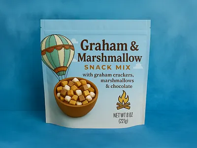 Graham & Marshmallow Snack Mix Packaging Design app branding creative design digital agency graphic design illustration logo packaging product design ui vector