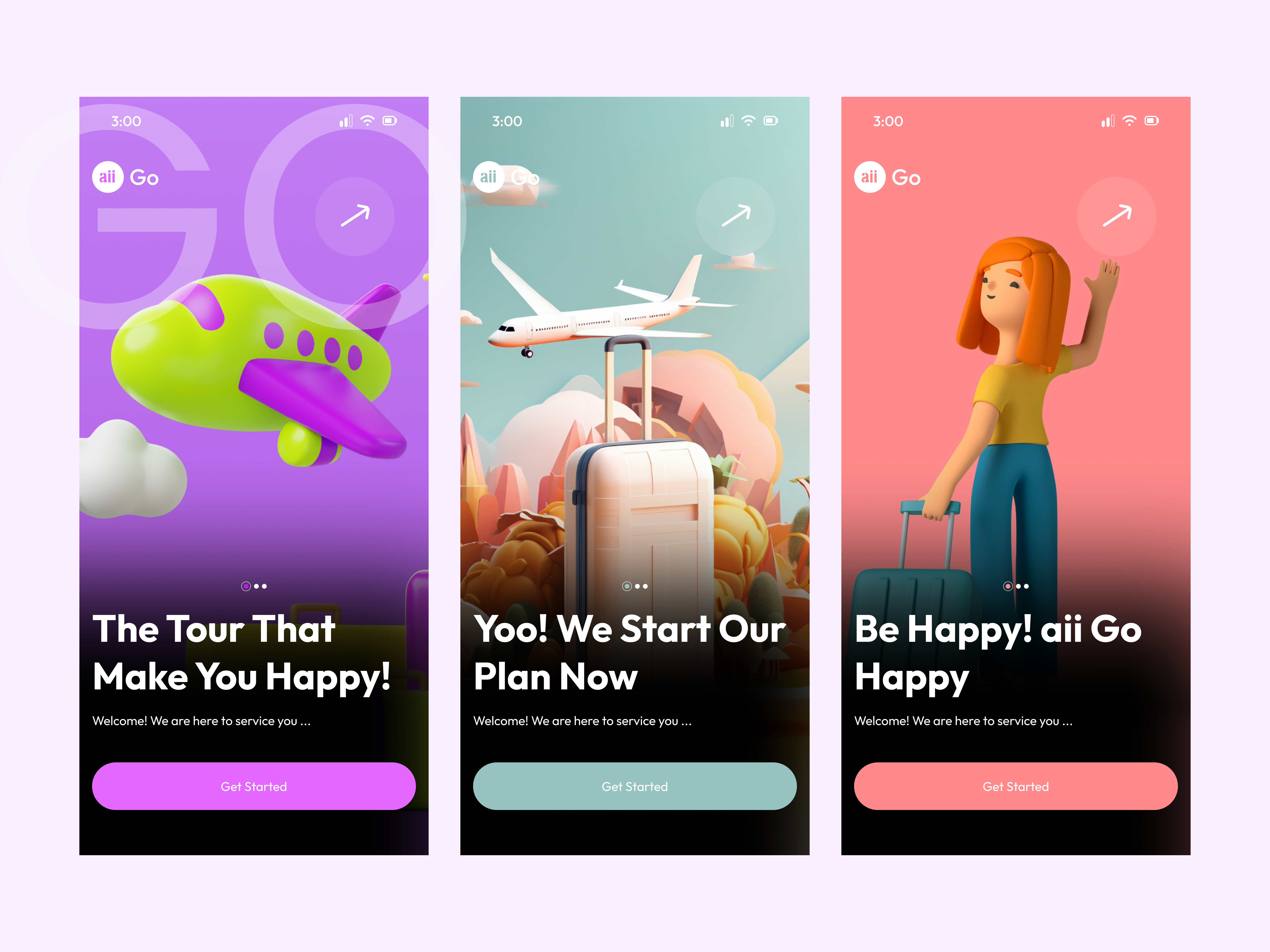 Onboarding Screen - aii GO Travel App mobile app mobile app design onboarding onboarding screen travel app ui uiux