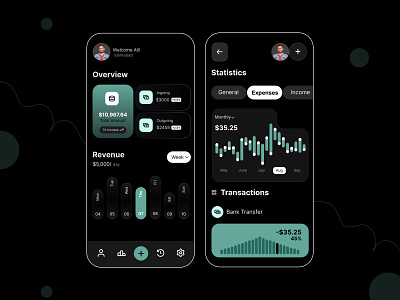 Finance Mobile App Design app ayesha riaz clean clear dark dark theme finance finance mobile app homepage interface landing page light theme minimal mobile app mobile ui ui user interface ux uxui web interface