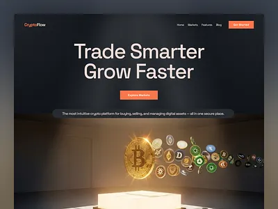 Crypto Web Design bitcoin blockchain crypto web cryptocurrency digital trading finance finance web design fintech ui uiux ux web design website