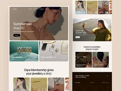 Jewellery - Landing Page Design button cro daily ui fashion graphic design image jewellery jewellery ui jewellery website landing page logo luxury luxury website modern ui summer summer website ui design ux vacation website