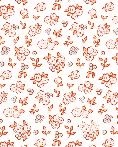Berry Bloom Vector Pattern design fabrics illustration seamless pattern vector vectorart