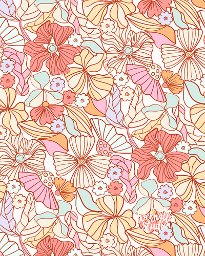 Summer Floral Pattern fabrics flowers seamless pattern summer vibes textile vector wallpaper