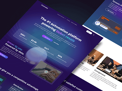 Automation platform for ticket resale 🎫 design landing page ui ui design user experience user inteface user interface design ux website