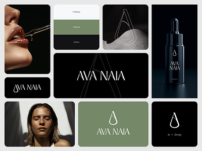 Ava Naia | Cosmetics manufacturers and sellers a logo branding care logo cosmetics cosmetics logo design drop drop logo logo logotipu kurimas logotype pidea skin skin care skin care logo skin logo visual identity water water logo