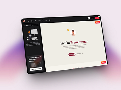 Portfolio Builder gradai.in branding dailyui design graphic design hero landing portfolio resume ui ux
