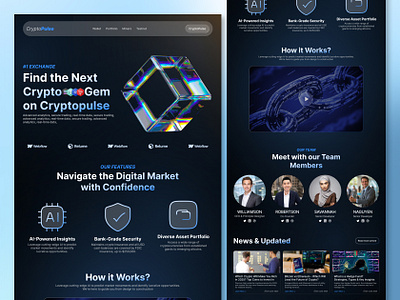 Modern Website UI/UX Design - CryptoPulse figma modern website ui ui design uiux design user interface design website design