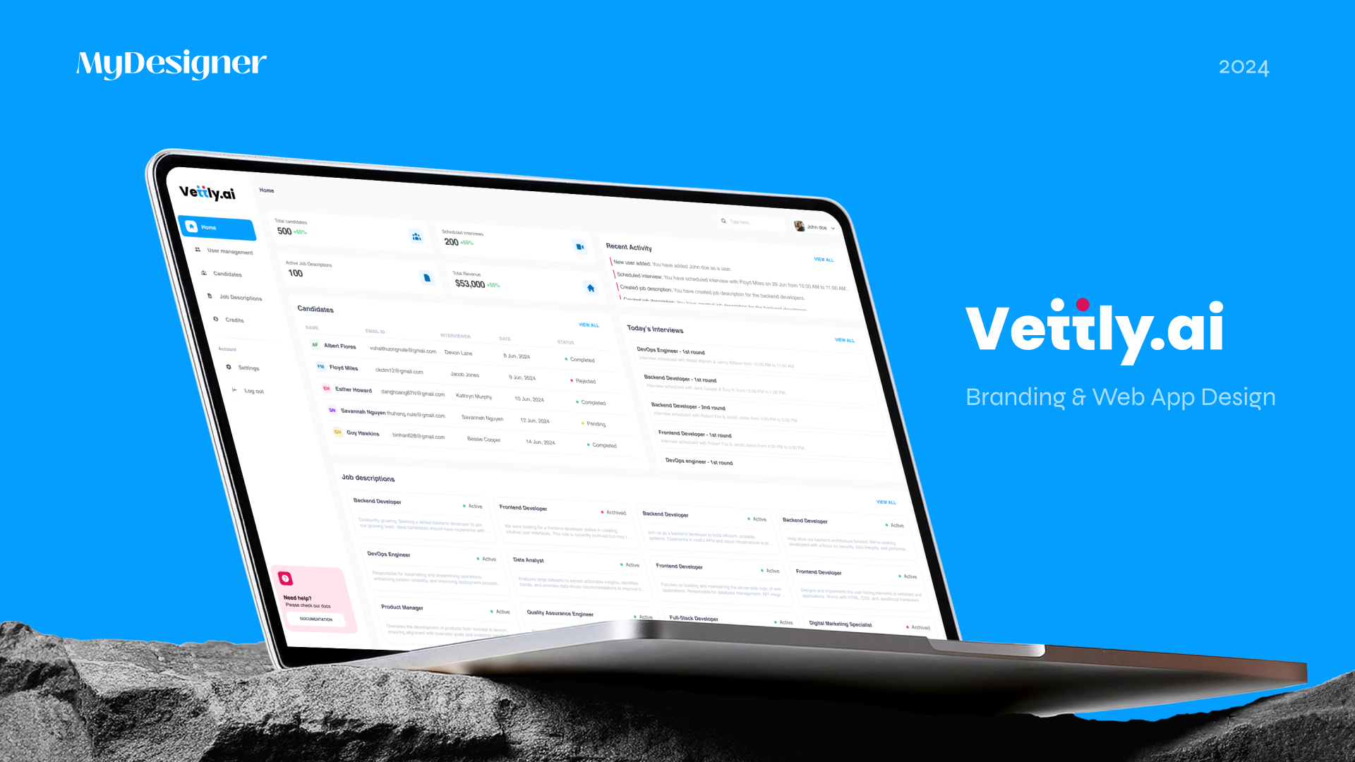 Vettly.ai: Cohesive Branding and a Smarter Web App for AI-Driven application design branding figma graphic design logo product design ui web app web design