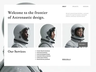 "Futuristic Web Design: Astronautic Landing Page" design graphic design ui ux web design website