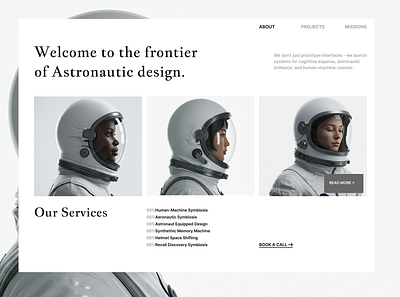"Futuristic Web Design: Astronautic Landing Page" design graphic design ui ux web design website