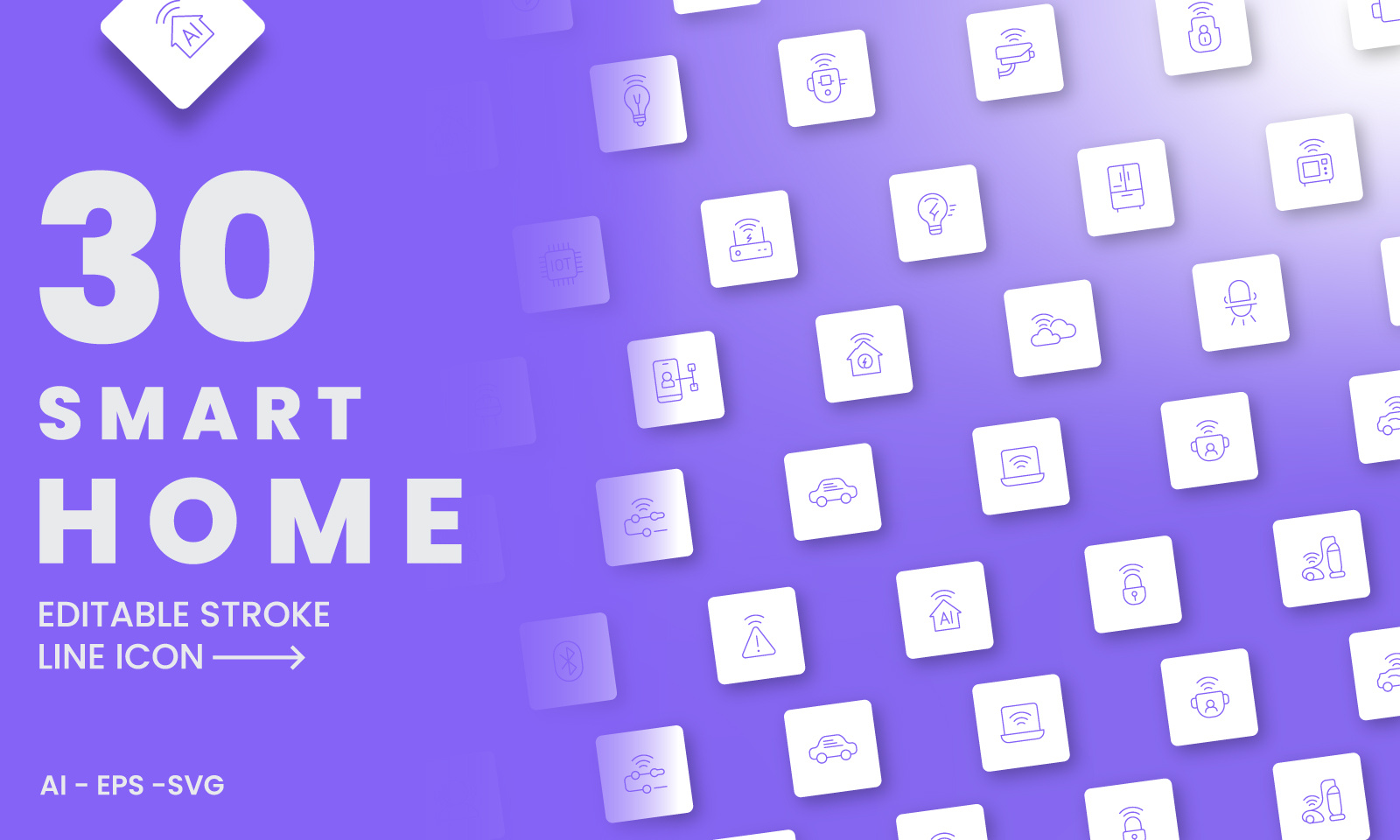 Smart Home Essentials - 30 Editable Stroke Line Icons app icon designportfolio dribbble editableicons homeautomation iconset lineicons minimaldesign smarthome svg uiux vectoricons