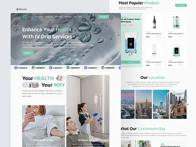 HealthIV – Online Healthcare & IV Drip Services Website design health ui uiux ux website