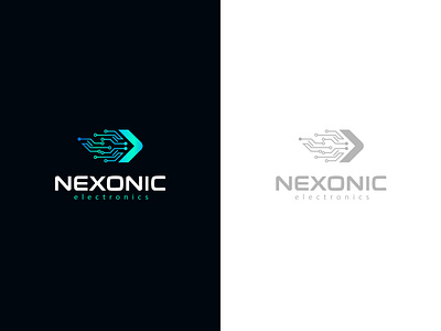 Nexonic Electronics Logo app brand guielines brand identity branding design graphic design identity design illustration logo logo design logotype design typography ui ux vector