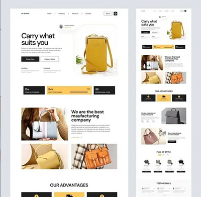 Ecommerce website design for a bag store designer ecomerce website design figma framer designer graphic design web design website website design website designer wix wordpress