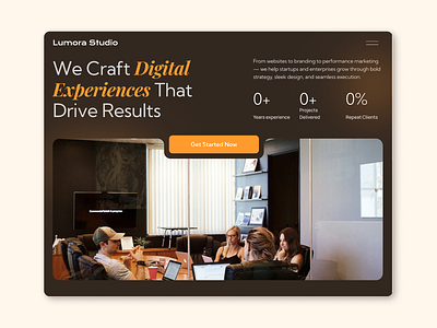 Digital Agency // Hero Section agency agency website bold typography clean digital agency hero design hero section hero ui landing page landing page design marketing agency minimal ui ui ux web design website