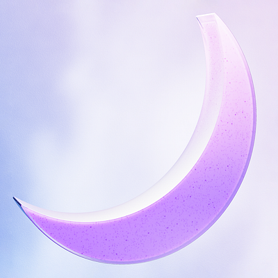 Moon 3d alan jacob george art branding clean crescent design gradient graphic design illustration minimal moon motion graphics pastel purple render soft ui visual art visualization