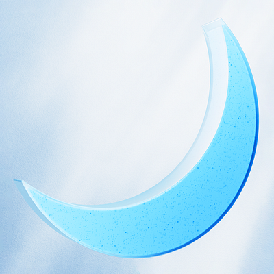 Moon 3d alan art blue branding clean crescent design frosted glass graphic design illustration minimal moon motion motion graphics render soft ui visualization