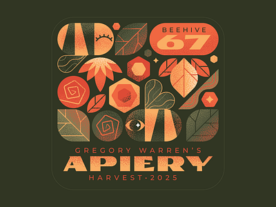 Apiery apiery autumn bee branding forest graphic design honey label nature