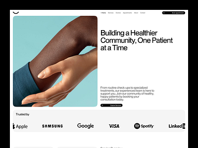 Carely — UI/UX for Health Care Website Design creative web design design for health digital health health care design health platform design health tech healthcare ui hospital website landing page design medical web design medical website minimal design modern web design patient experience product design responsive design telemedicine uiux design waxyweb web design