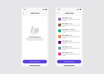 Address Book app crypto design interface mobile app ui ui design uiux ux design web3